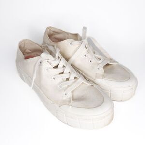 Mad Love Fran Platform Sneakers Casual White Canvas Lace Up Shoes Womens Size 10